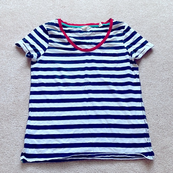 NWOT White Stuff Navy & White Striped T-shirt - Picture 1 of 5